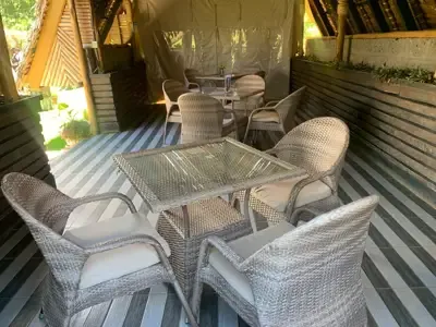 Hibiscus gazebo dining setup at Zamar Springs Gardens in Machakos dining space at Zamar Springs Gardens