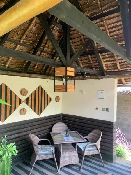 Duranta gazebo dining setup at Zamar Springs Gardens in Machakos dining space at Zamar Springs Gardens