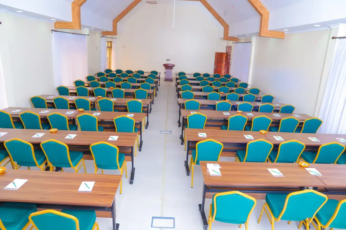 Conference room arranged for a corporate retreat session at Zamar Springs Gardens in Machakos