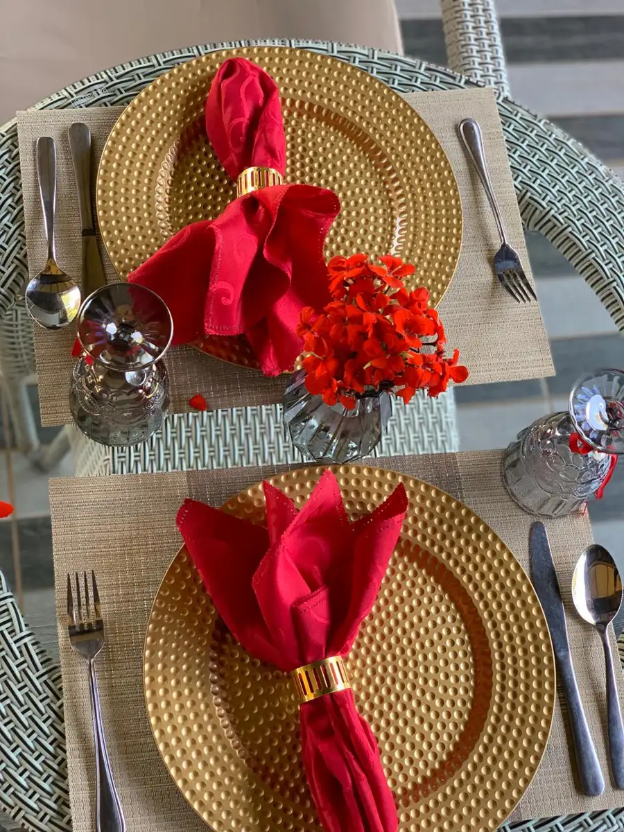 Garden dining setup with styled tables at Zamar Springs Gardens in Machakos