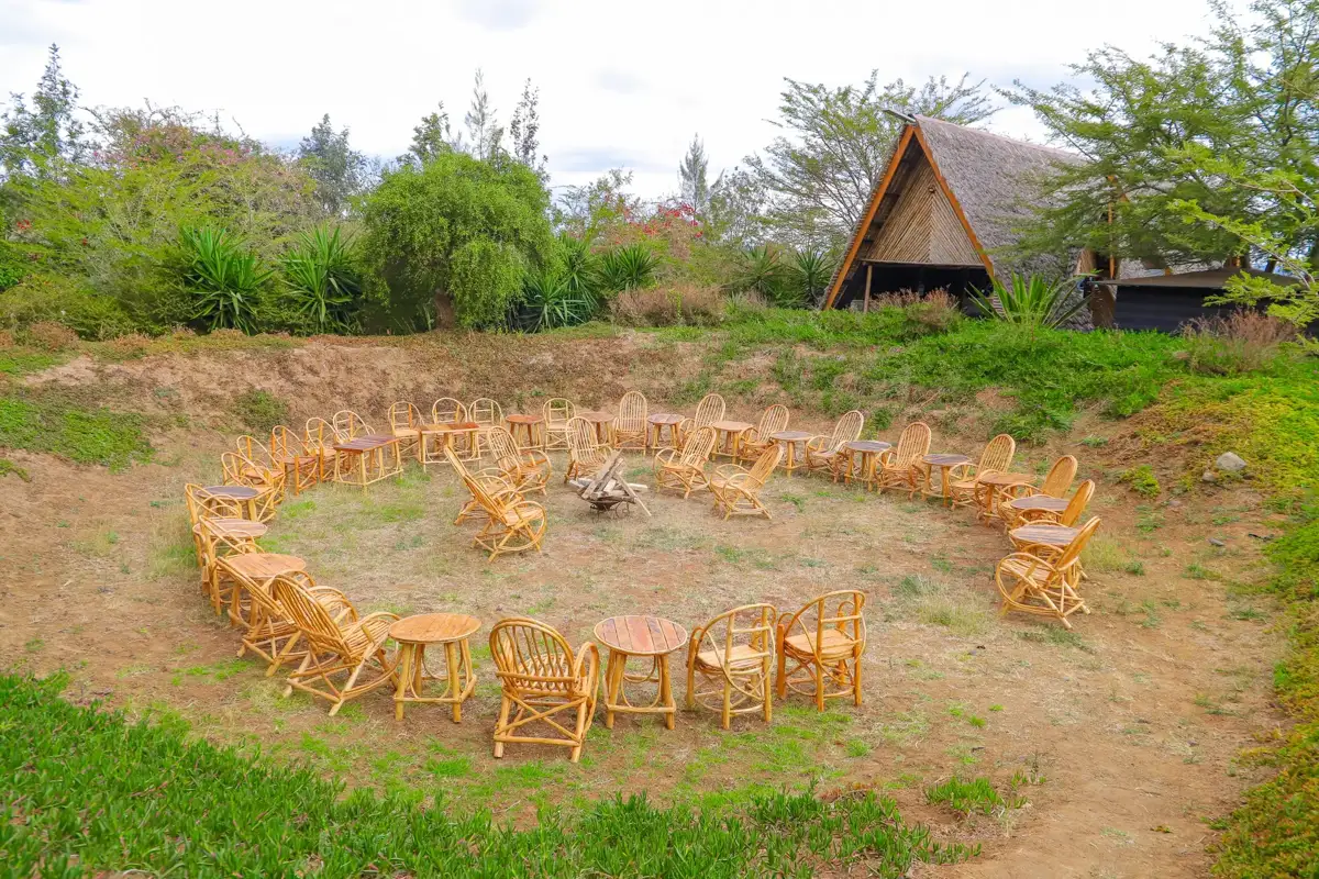 Bonfire setup in a serene nature friendly garden, Machakos