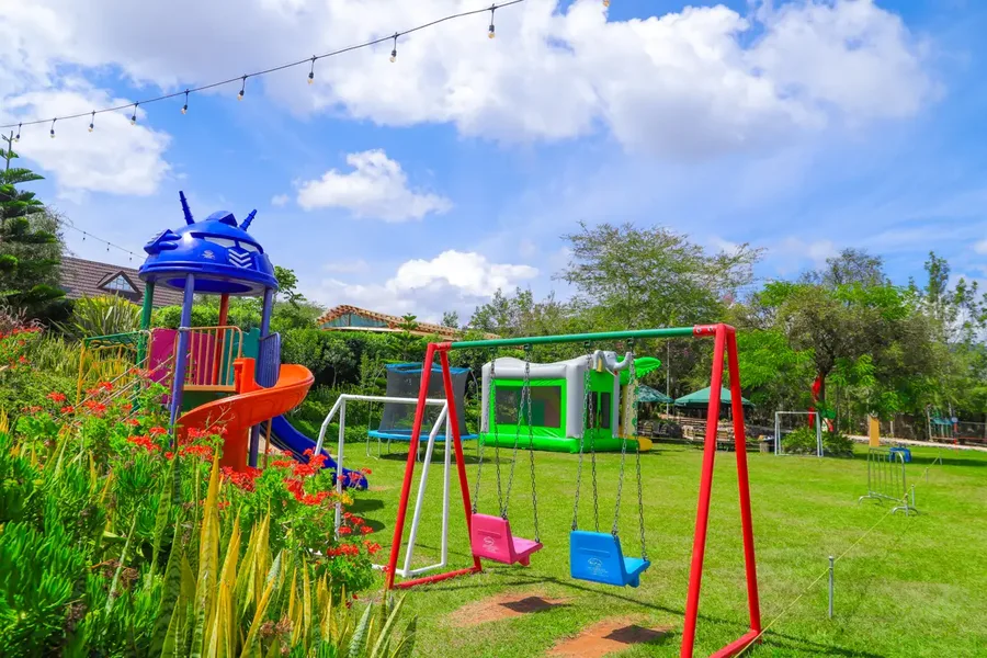 Swings activity for kids at Zamar Springs Gardens in Machakos activity at Zamar Springs Gardens