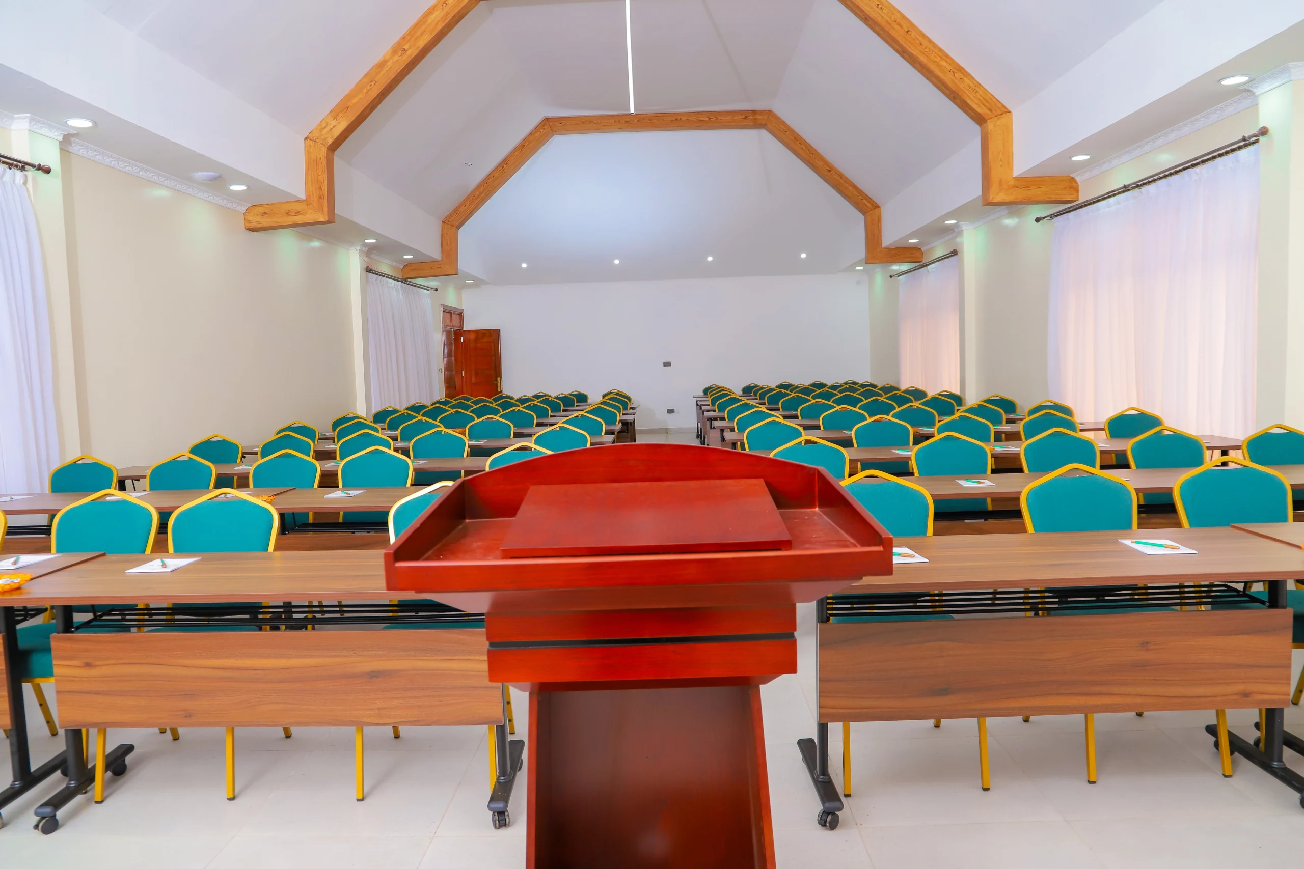 Workshop setup with materials